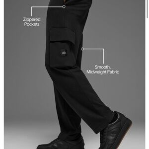 ALO Yoga Men's Dark Cargo Pants with Zippered Pockets